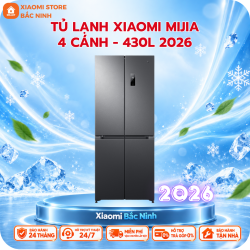 Tủ lạnh Xiaomi Mijia 430L 2026 4 cánh, Làm lạnh kép có ngăn đông mềm, siêu mỏng