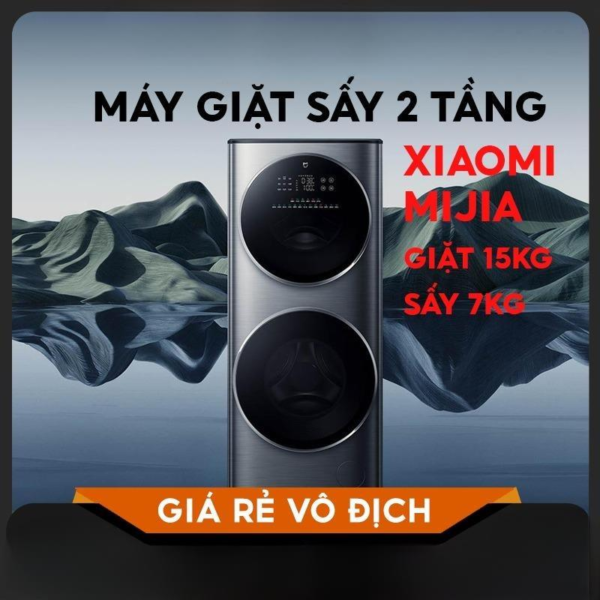 Máy Giặt Sấy Xiaomi Mijia 2 Tầng XM21 Giặt 15Kg Sấy 7Kg – Ion bạc khử trùng, sấy biến tần BLDC